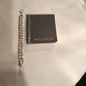 Silpada Sterling 2 Sided Chain Link Bracelet.